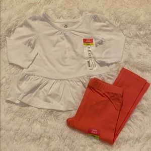 NWT. Peplum long sleeve top with matching Legging